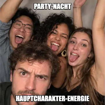 Meme-Effekt auf Freunden, die Grimassen ziehen – Online-Fotobox