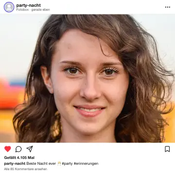 Social-Post-Effekt auf einem Porträt – Online-Fotobox