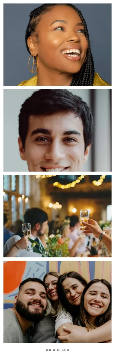 Fotostreifen mit 4 Fotos und Datumsstempel aus der kostenlosen Online-Fotobox