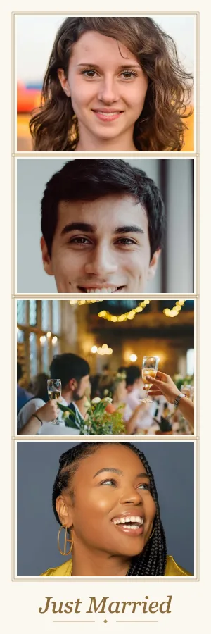 Fotostreifen-Vorlage „Hochzeit“ mit Beispielfotos