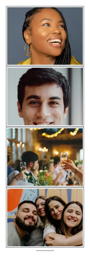 Fotostreifen-Vorlage „Klassisch weiß“ mit Beispielfotos