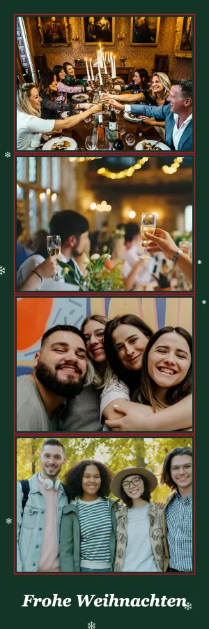 Fotostreifen-Vorlage „Weihnachten“ mit Beispielfotos